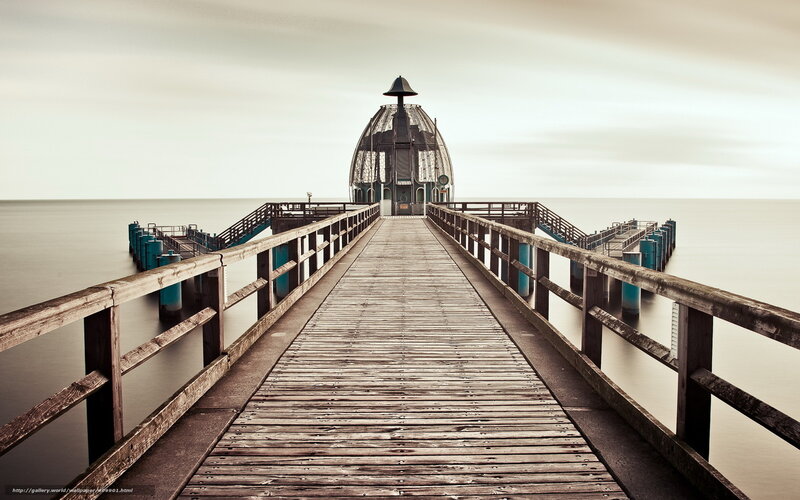 Wooden pier with dome structure