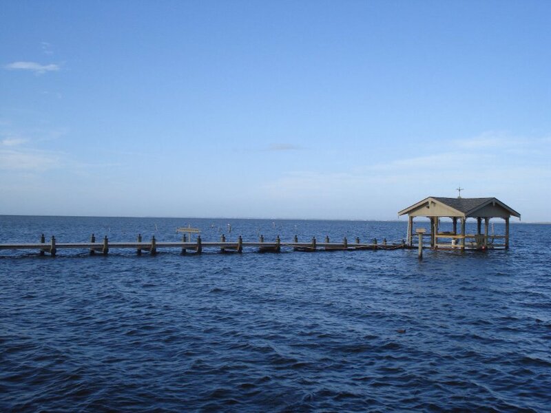 Wooden Pier with Gazebo — Blue, Calm