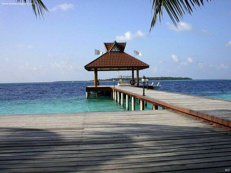Wooden Pier with Gazebo — Blue