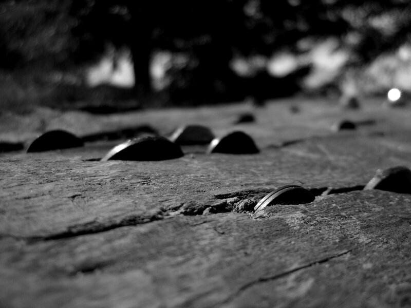 Wooden Planks with Metal Bolts — Black