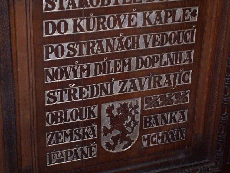 wooden plaque with czech text