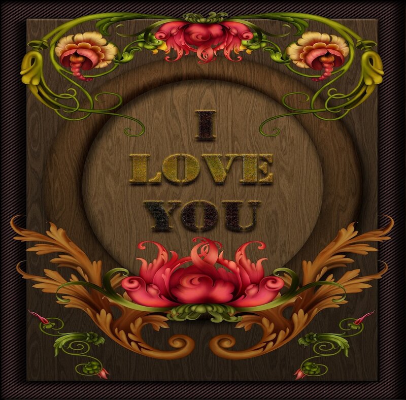 Wooden Plaque with Flowers