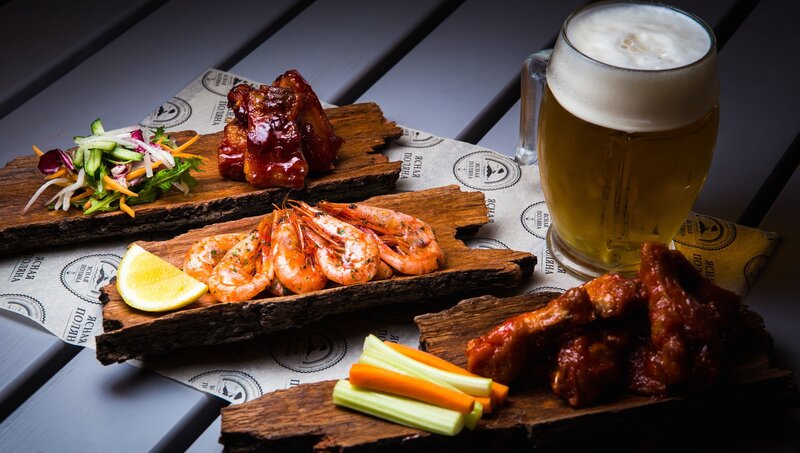Wooden Platter with Food