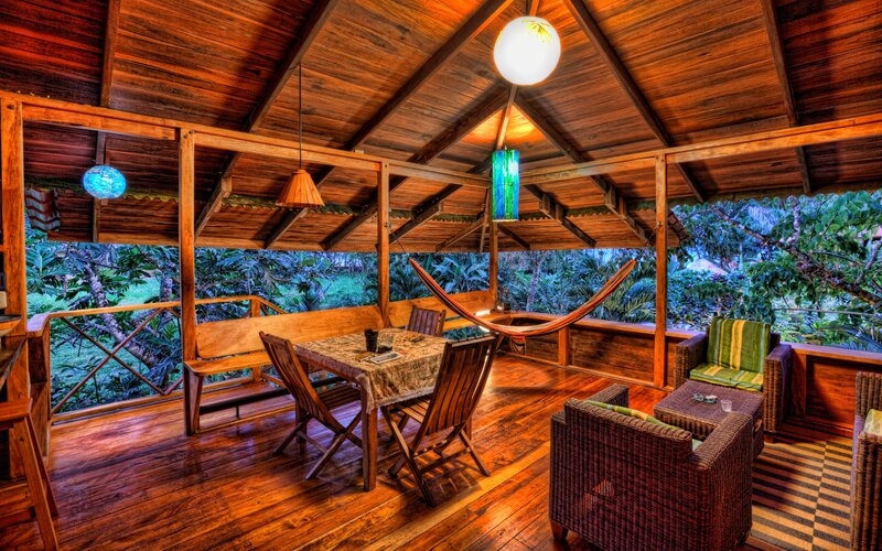 Wooden Porch with Hammock — Brown