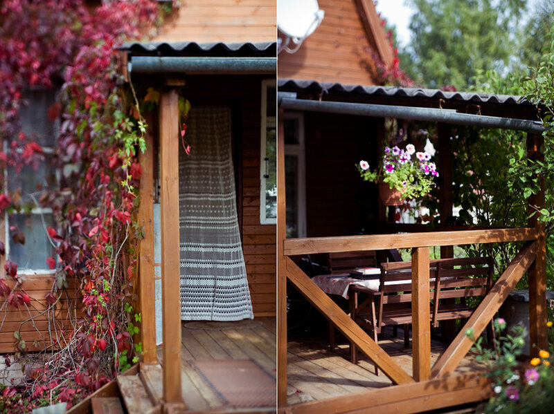 Wooden Porch with Vines