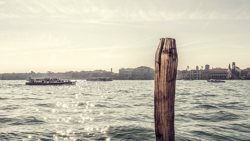 Wooden Post in Canal