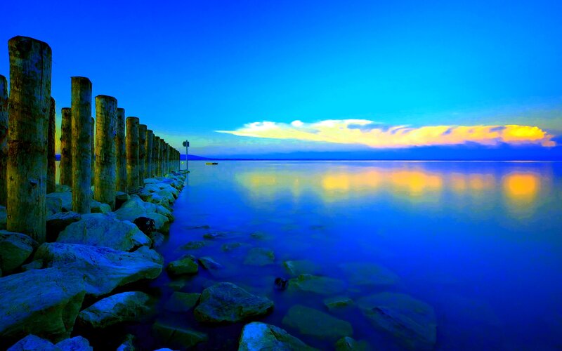 Wooden Posts at Sunset