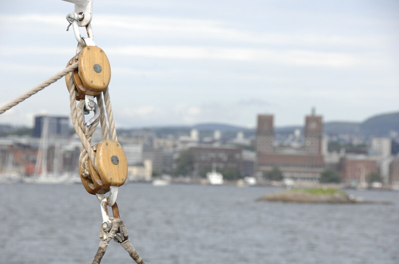 Wooden Pulleys on Rope