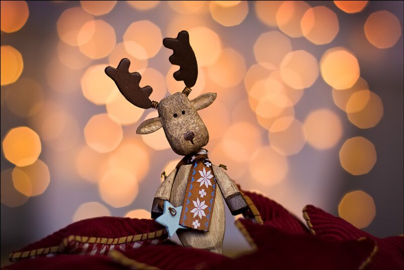 Wooden Reindeer Figurine — Brown
