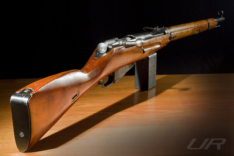 Wooden rifle on display