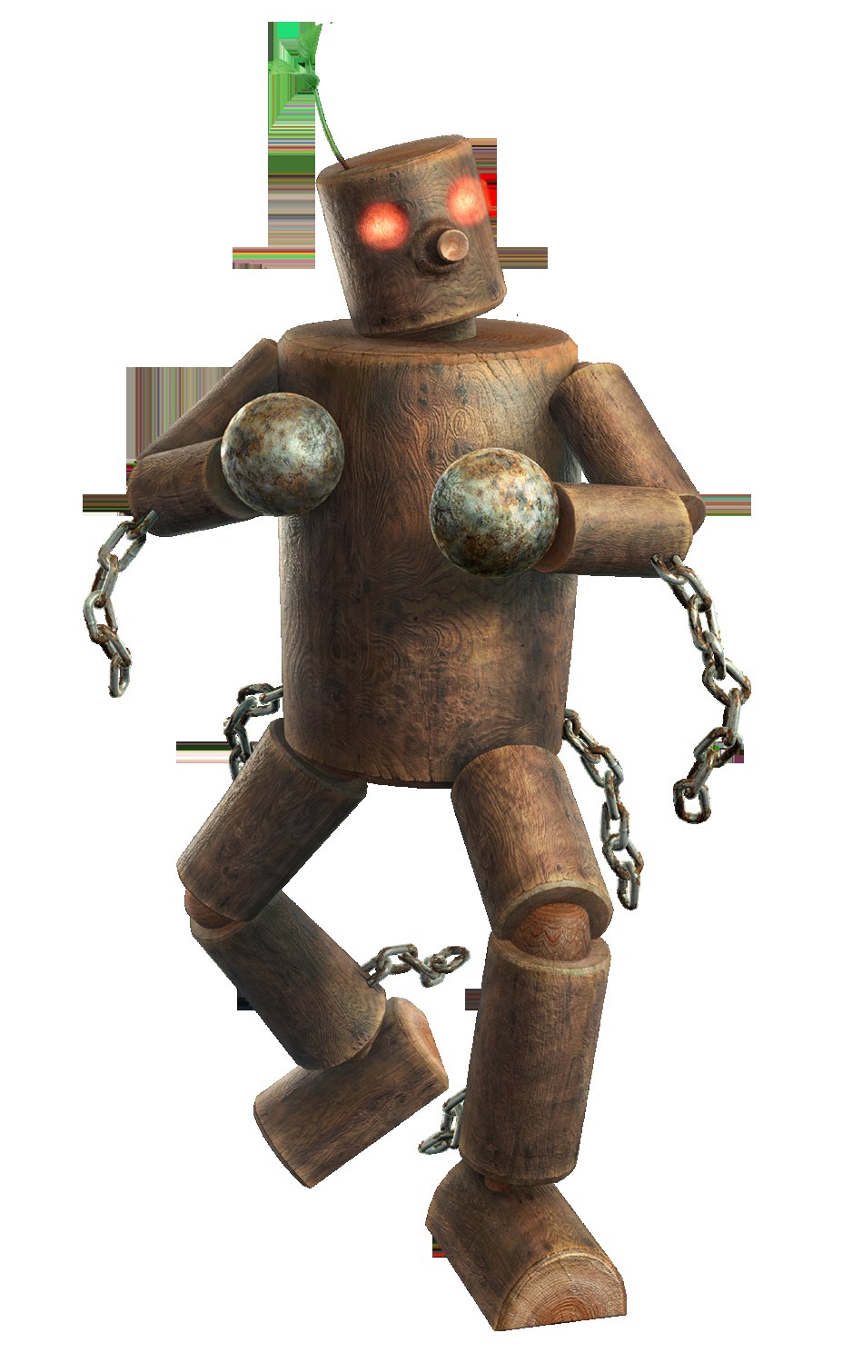 wooden robot character
