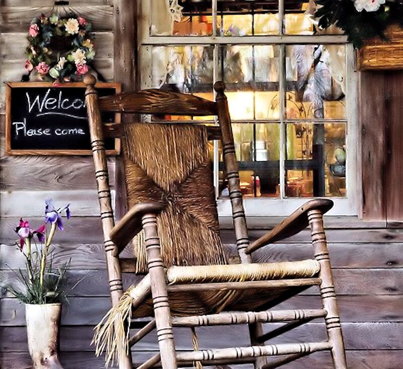 Wooden Rocking Chair — Brown, Welcoming