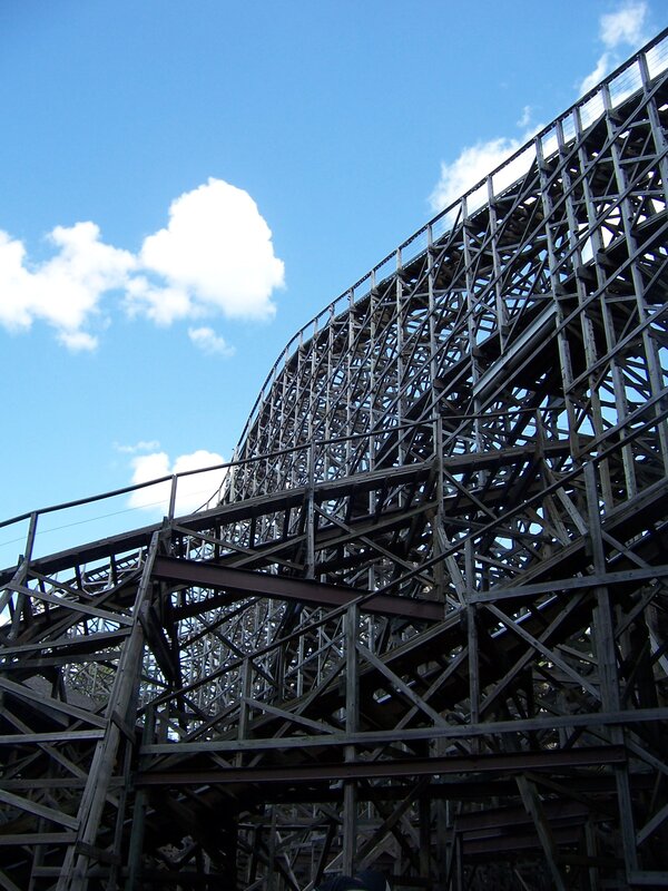 Wooden Roller Coaster — Blue, Dramatic