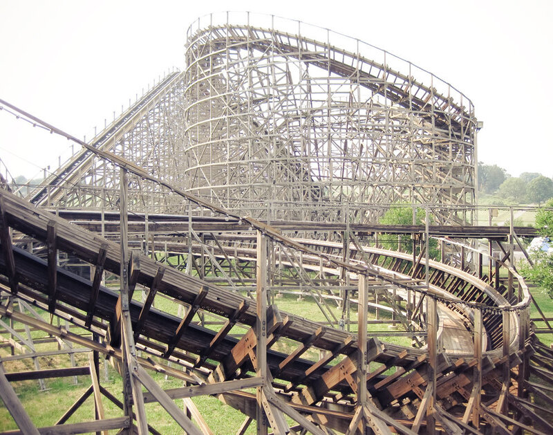 wooden roller coaster structure