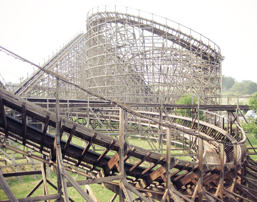 wooden roller coaster structure