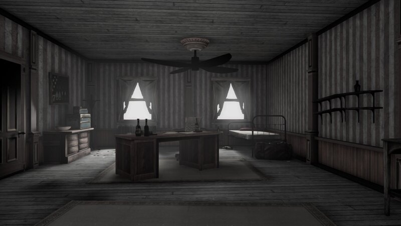 Wooden Room Interior — Gray, Dark, Quiet