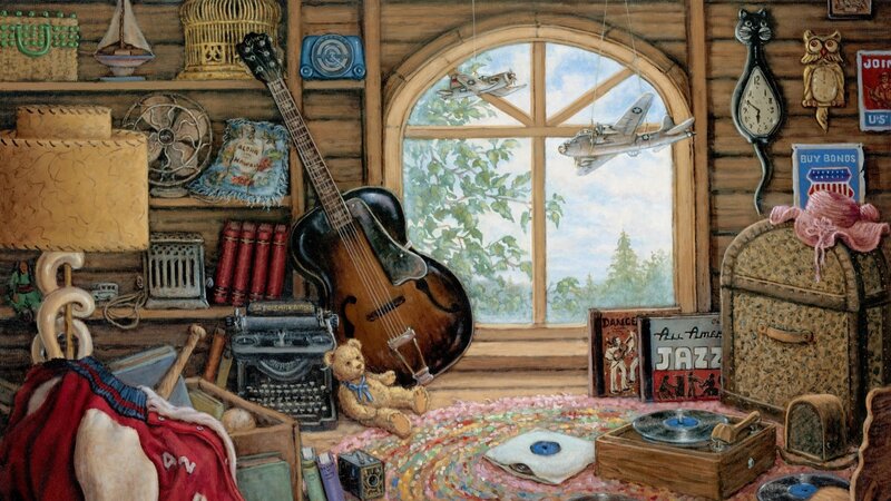Wooden Room with Vintage Items