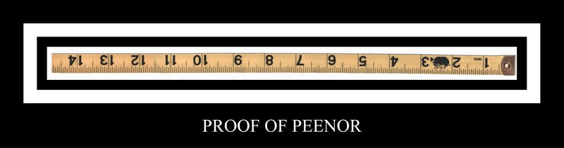 Wooden ruler with proof of peenor