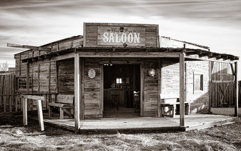 Wooden Saloon Building — Black