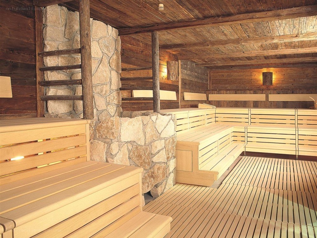 Wooden sauna interior