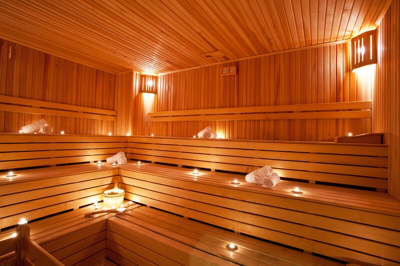 Wooden sauna interior
