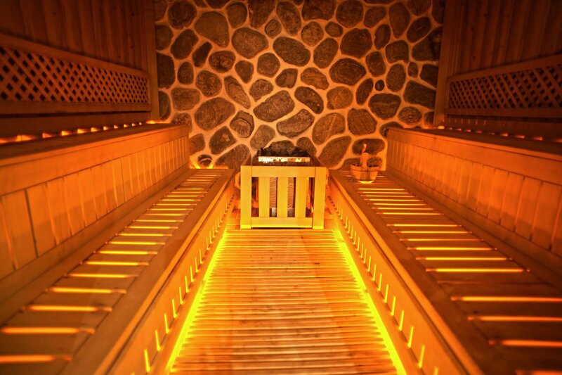 Wooden sauna interior