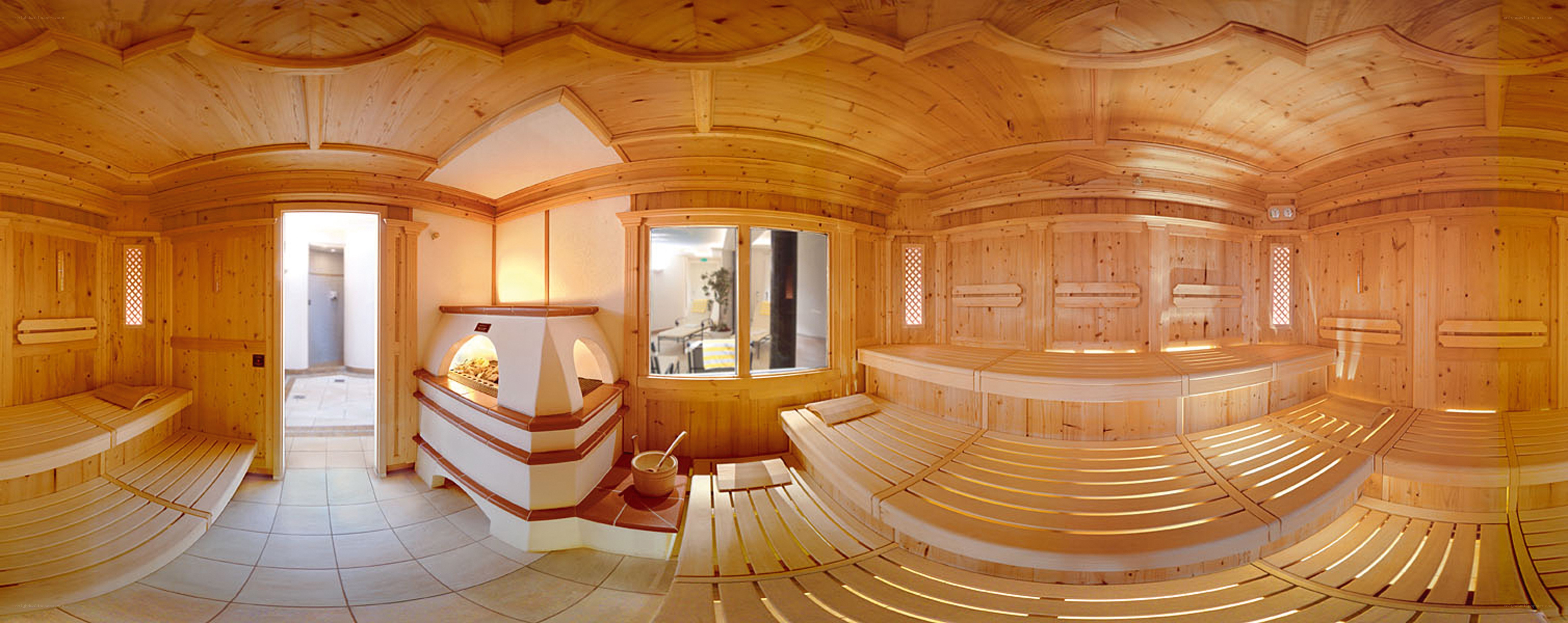 Wooden sauna interior