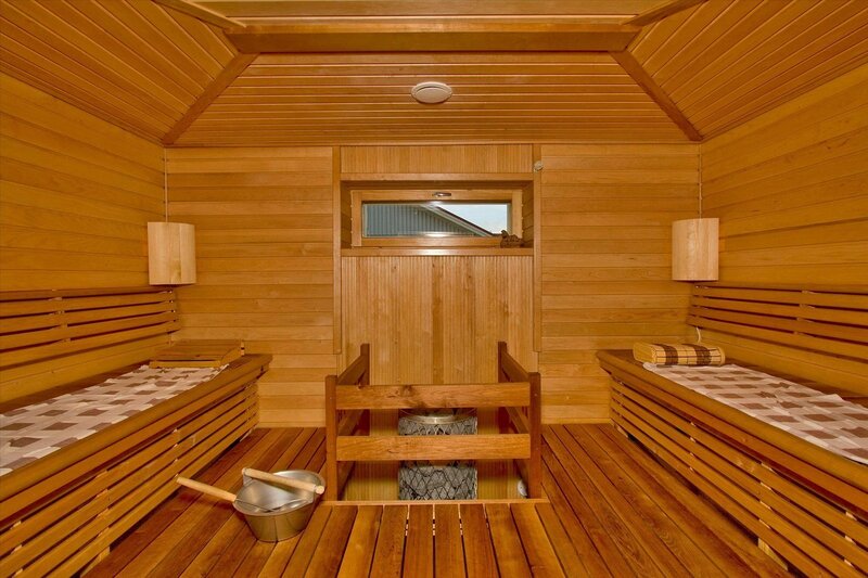 Wooden sauna interior