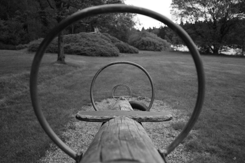Wooden Seesaw in Park