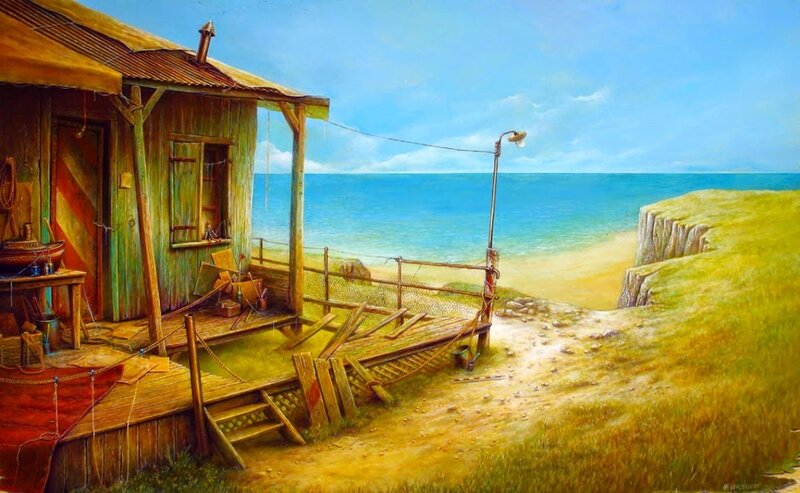 Wooden Shack on Beach