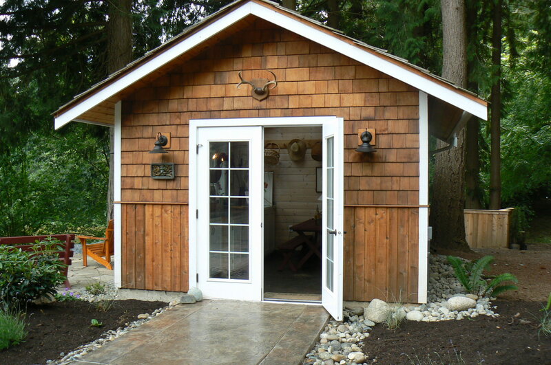 Wooden Shed in Forest — Brown