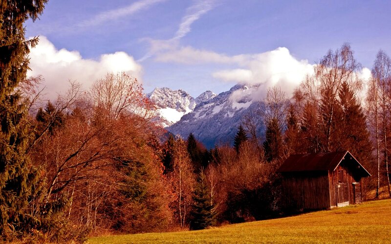 Wooden Shed in Mountains