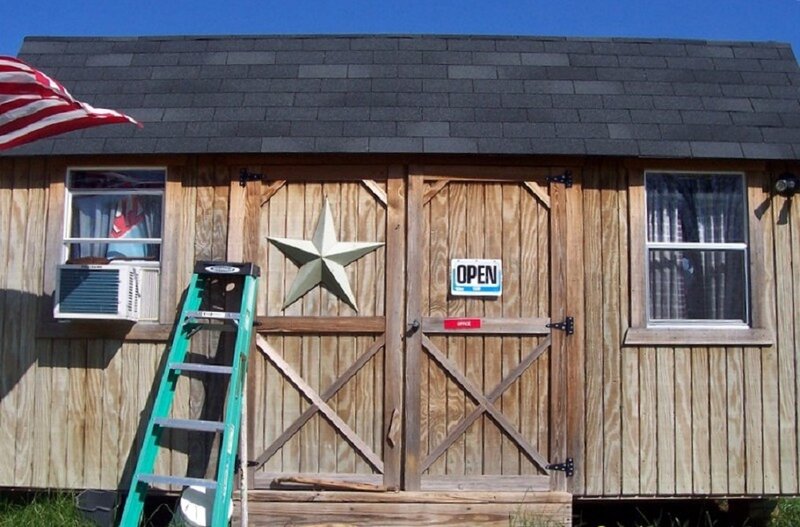 Wooden Shed with Star