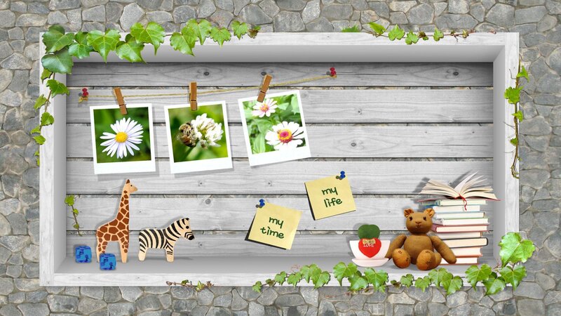 Wooden Shelf with Photos