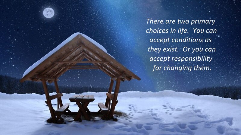 Wooden Shelter in Snow — Blue