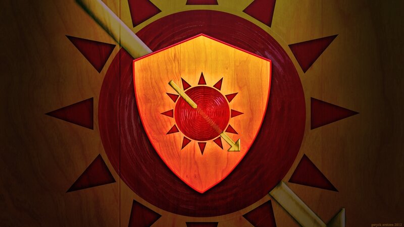 Wooden Shield with Sun Emblem