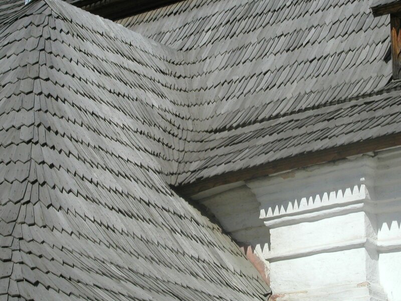 wooden shingle roof detail