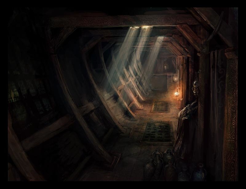 Wooden Ship Interior — Brown