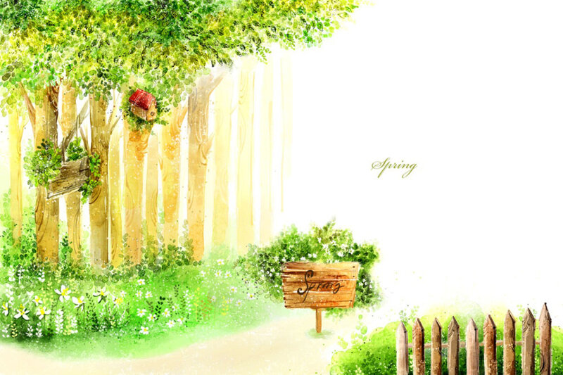 Wooden Sign in Garden — Green