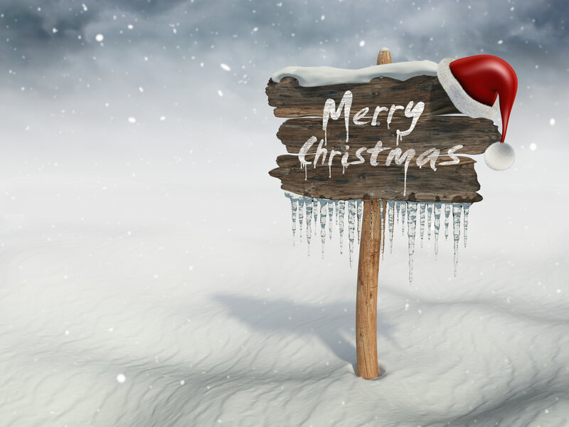 Wooden Sign in Snow — White, Cold