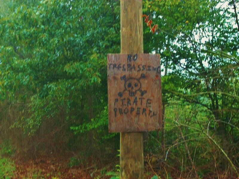 Wooden Sign on Post