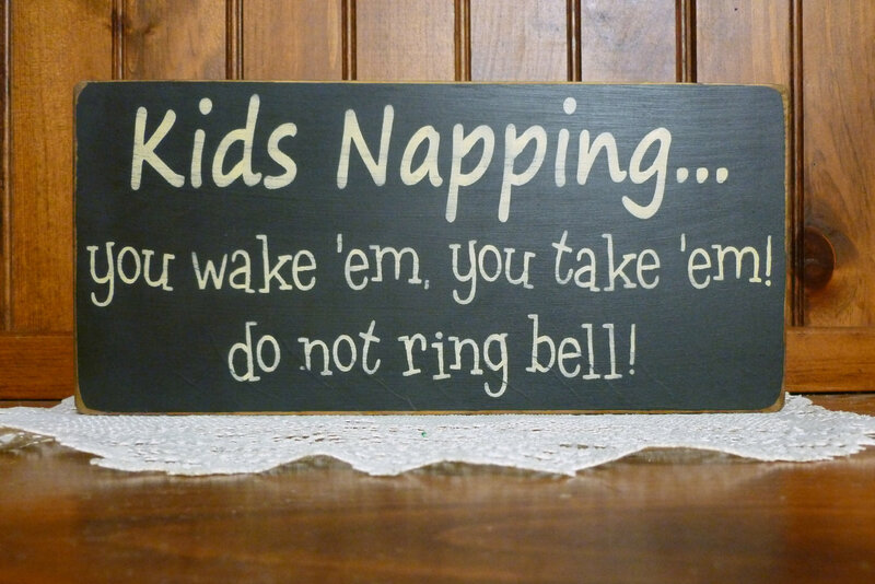 Wooden Sign on Table