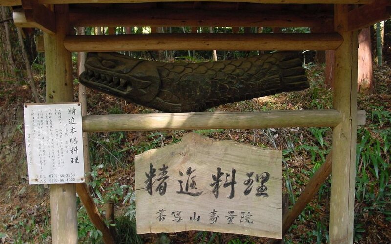 Wooden sign with dragon carving