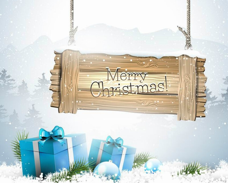 Wooden Sign with Gifts