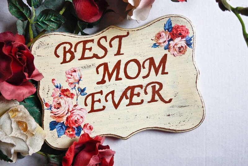 Wooden Sign with Roses