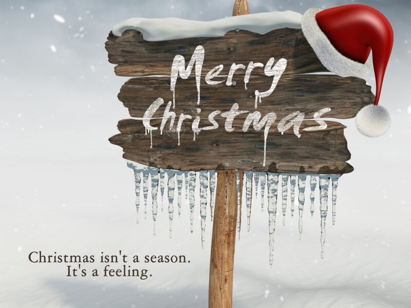 Wooden Sign with Santa Hat — Brown, Festive