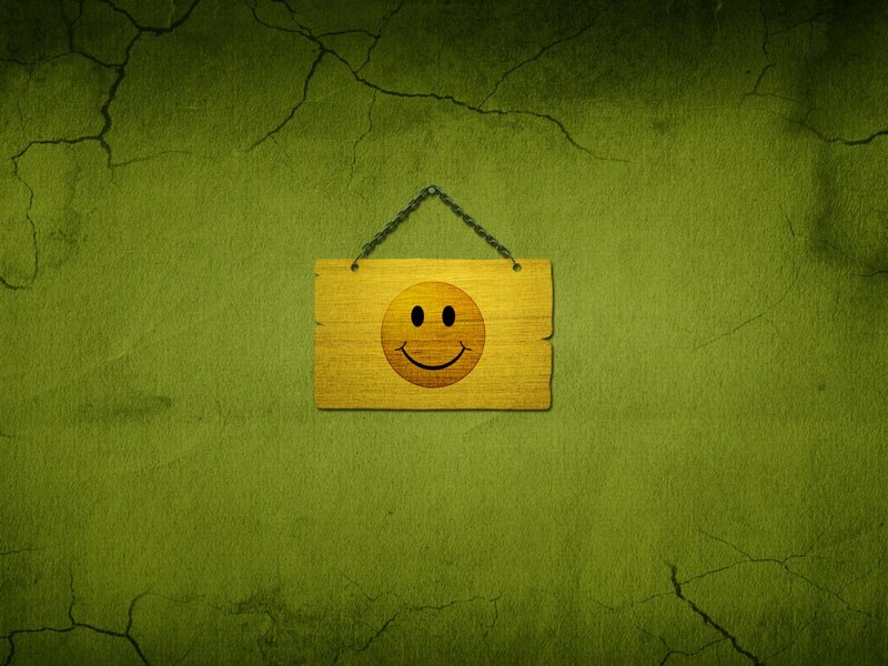 Wooden Sign with Smiley Face