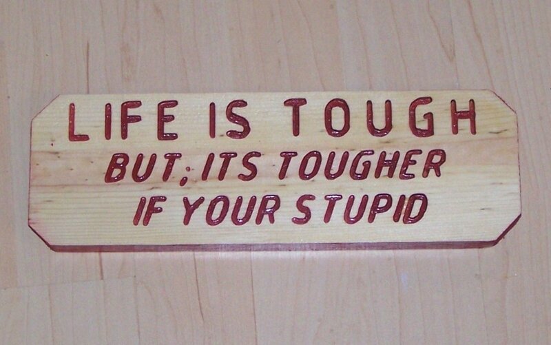 Wooden Sign with Text — Brown