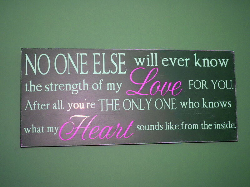 Wooden Sign with Text — Green, Sentimental