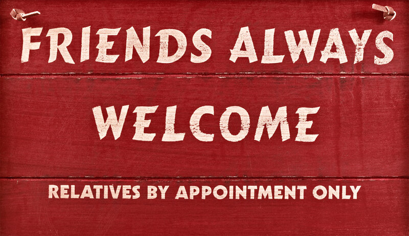 Wooden Sign with Text — Red